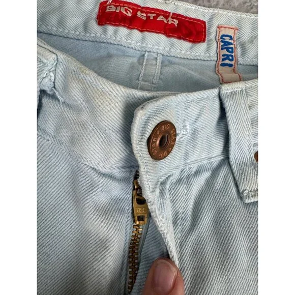 Big Star Womens Light Wash Denim Capri Jeans Size 25R 100% Cotton Made In USA NW - Picture 8 of 16
